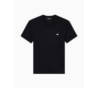 Emporio Armani Stretch Cotton Jersey Short Sleeve V Neck T-shirt Noir L Homme