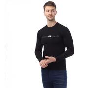 EMPORIO ARMANI t-Shirt Homme Manches Longues col Rond avec Logo en Coton Biologique Article 111984 4F525, 00020 Nero - Black, M