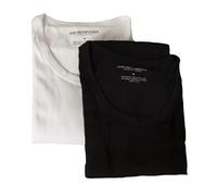 Emporio Armani t-Shirt Homme Pack de 2 pièces Pull col Rond Manches mi-Longues Pur Coton Article 111267 2F722, 10320 Nero/Bianco, M