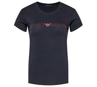 Emporio Armani T-shirt pour femme 163139 0A317, manches courtes, col rond, bleu foncé, Medium