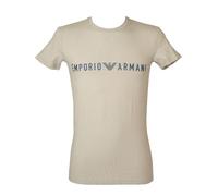 Emporio Armani t-Shirt pour Homme, Manches mi-Longues, col Rond, Chemise en Coton Stretch avec Logo Article 111035 4R516, 05543 Pietra/Pebble, XL