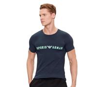 Emporio Armani t-Shirt pour Homme, Manches mi-Longues, col Rond, Chemise en Coton Stretch avec Logo Article 111035 4R516, 00135 Marine, L