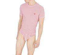 Emporio Armani T- Shirt rayé Homme, Small Stripe/Fire