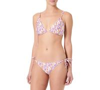 EMPORIO ARMANI Triangle Bikini, Ensemble de Bikini Femme, Bianco/Logo Multicol,