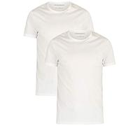 Emporio Armani Underwear 2-Pack T-Shirt Pure Cotton Haut de Pyjama, Blanc (White/White), L (Lot de 2) Homme