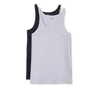 Emporio Armani Underwear 2-Pack Tank Pure Cotton Haut de Pyjama, Multicolore (Marine/Grigio Melang 15935), L (Lot de 2) Homme