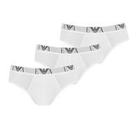 Emporio Armani Underwear 3-Pack Brief Essential Monogram, Briefs pour Homme, Blanc, S