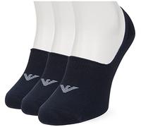 Emporio Armani Underwear 3-Pack Invisible Socks With Jacquard Eagle, Lot de 3 paires de chaussettes invisibles Pour des hommes, marine, S/M