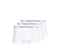 Emporio Armani Underwear 3-Pack Trunk Pure Cotton Underwear, White/White/White, S Homme