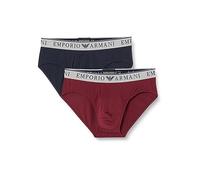 Emporio Armani Underwear Emporio Armani Men's 2-Pack Endurance Brief Caleçons, Borgundy/Marine, XL (Lot de 2) pour des Hommes
