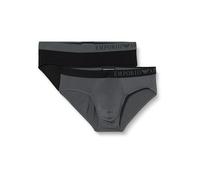 Emporio Armani Underwear Emporio Armani Men's 2-Pack Soft Touch Bamboo Viscose Brief Caleçons, Black/Anthracite, L (Lot de 2) pour des Hommes