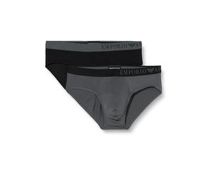Emporio Armani Underwear Emporio Armani Men's 2-Pack Soft Touch Bamboo Viscose Brief Caleçons, Black/Anthracite, L (Lot de 2) pour des Hommes