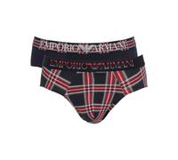 Emporio Armani Underwear Emporio Armani Men's 2-Pack Tartan Gift Box Brief Caleçons, Check/Marine, M (Lot de 2) pour des Hommes