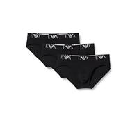 Emporio Armani Underwear Emporio Armani Men's Basic-Essential Monogram 3-Pack Brief Bikini, Noir, L (Lot de 3) Homme