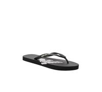EMPORIO ARMANI Unisex Bold Eagle Logo Flip Flops, BLACK+WHITE, 43
