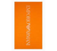 EMPORIO ARMANI Unisex Macro Logo Sponge Beach Towel, ORANGE, One Size