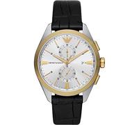 Emporio Armani Watch for Men, 2 sub dial Chronograph Movement and 43mm Case Size with Stainless Steel, Leather Or Silicone Strap