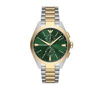 Emporio Armani Watch for Men, 2 sub dial Chronograph Movement and 43mm Case Size with Stainless Steel, Leather Or Silicone Strap