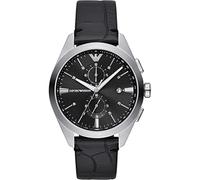 Emporio Armani Watch for Men, 2 sub dial Chronograph Movement and 43mm Case Size with Stainless Steel, Leather Or Silicone Strap