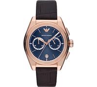 Emporio Armani Watch for Men, 2 sub dial Chronograph Movement and 43mm Case Size with Stainless Steel, Leather Or Silicone Strap