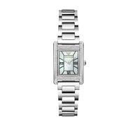 EMPORIO ARMANI Watch for Women, 22mm Rectangle Case Quartz Two Hand Movement with Stainless Steel Or Leather Strap
