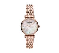 Emporio Armani Watch for Women, 32mm Rose Gold Tone Quartz Two Hand Movement with Stainless Steel Strap