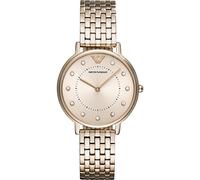 Montre Emporio Armani à deux aiguilles en acier inoxydable, argentée, pour femme, AR11062 Or Rose G
