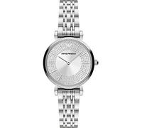 Montre femme Emporio Armani AR11445 Gianni T-Bar Analogique - Acier inoxydable, cadran argenté, fermeture papillon