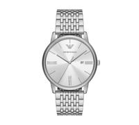 Emporio Armani Montre à trois aiguilles avec date, en acier inoxydable, pour homme, AR11599