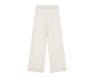 Emporio Armani - Wide Pantalons - Femme - Pantalons - Beige - Taille: 38 FR