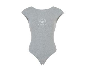 EMPORIO ARMANI Women's Iconic Stretch Cotton Logoband Body Brief, LIGHT GREY MELANGE, L