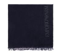 Emporio Armani - Wool Scarf with Jacquard Logo Lettering - Homme - Accessoires - Bleu - Taille: ONE Size