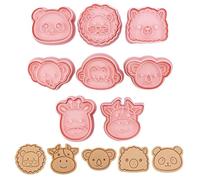 Emporte-pièce à Cookies Outil de cuisine 3D pour desserts, 8 pièces | Emporte-pièces animaux à embosser biscuits pour fondant chocolat riz fromage pique-nique camping-car maternelle débutants