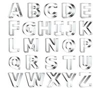 Emporte-pièce Alphabet, 26 lettres en acier inoxydable pour fondant, biscuits, fruits, pâte, outils pour anniversaire, Noël, vacances, lettre