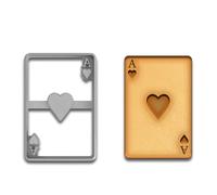 Emporte-pièce As of Hearts en forme de carte à jouer - 10,2 x 6,6 cm, outil de cuisson Casino et Poker Night