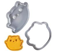 Emporte-Pièce Avec Tampon, Emporte-Pièce Chat Mignon Thème Halloween, Moule Animal Chat Avec Décoration en pour la Préparation de Desserts