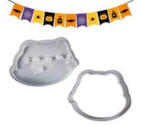 Emporte-pièce avec tampon pour chat fantôme Halloween - Gadget de cuisine à tamponner facile à utiliser pour les débutants, les professionnels, la pâtisserie et la maison