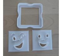 Emporte pièce - BN sourire - Lot de 3 (1 contour + 2 visages) - biscuits fourrés