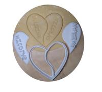 Emporte-pièce " coeur en 2" - personnalisable - emporte pièce coeur pour biscuit - st valentin, anniversaire, fête, amour, déclaration - personnalisé votre biscuit