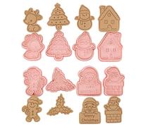 Emporte-pièce de Noël - Lot de 8 emporte-pièces 3D - Motif bonhomme de gingembre, renne, Père Noël et flocons de neige - Idéal pour la pâtisserie, les fêtes, les débuts
