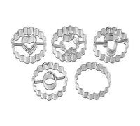 Dr. Oetker 1062 Emporte Linzer Noël lot de 5 pieces Ø3,5 cm argent, Acier Inoxydable, 3.5 x 3.5 x 2.5 cm