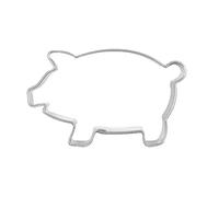 BLEX Halusky en Forme de Cochon Emporte-pièce en Acier Inoxydable, Fer Blanc, Argent, 1.5 x 3.8 x 5.2 cm