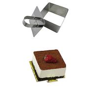 Emporte-pièce en acier inoxydable pour gâteau, biscuits, pâte à sucre, mousse Moule à pâtisserie avec poussoir - Taille carrée