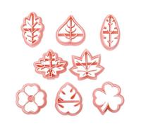 Emporte-Pièce en Forme de Feuille | Forme à Mignonne,Moule Pressable à Pâte à Sucre et Argile 8 Pièces pour Décorations de Gâteaux