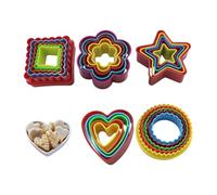 Emporte-pièce en plastique sûr en forme de presse à biscuits ronde étoile d'amour fleur carrée 25 pièces ensemble de pâtisserie pour enfants pour vacances anniversaire école fête décoration ensemb