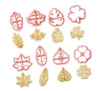 Emporte-Pièce Feuille,Cutter à Fondant pour Cuisine | Forme à Pâte Fondant pour Pâtisserie Maison et Préparation Culinaire, 8 Moules en Argile Souple