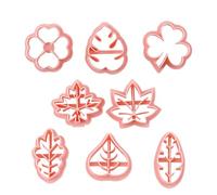 Emporte-pièce Feuille,Moule à Pâtisserie Pressable | Forme à Pâte Fondant pour Pâtisserie Maison et Préparation Culinaire, 8 Moules en Argile Souple
