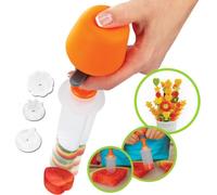 Emporte-pièce fruits légumes | Découpeuse de formes y compris 6x piques en bois | Set de décoration de formes alimentaires | Emporte-pièce melon | Portionneuse | Gourmandises de fête, snacks, décorati