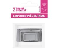 Emporte-pièce - Graine Créative - Rectangle - Métal - Argenté - Lot de 3
