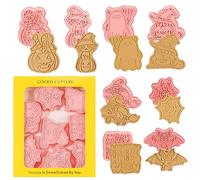 Emporte Pièce Halloween, 8 pcs Halloween Cookie Cutter, Moule Biscuit Halloween, 3D Moule à Biscuits pour Halloween, Citrouille Emporte Pièces, Moule Biscuit, Emporte Pièce Enfan (Rose-B)